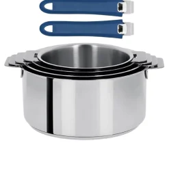 Lot de 4 Casseroles Mutine poignée amovible avec 2 poignées Mutine INCLUSES - CRISTEL