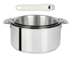 Lot de 3 Casseroles Mutine poignée amovible avec 1 poignée Mutine INCLUSE - CRISTEL