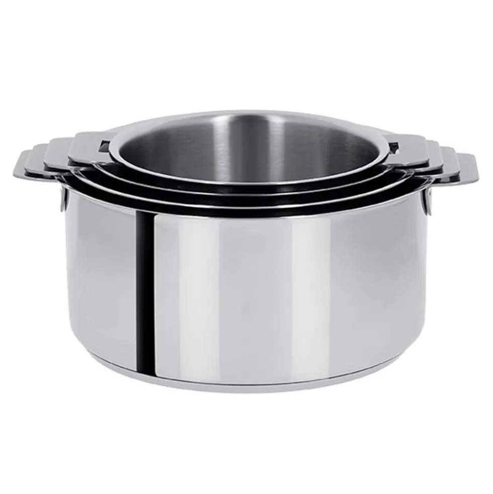 Lot de 4 Casseroles Mutine poignée amovible - CRISTEL