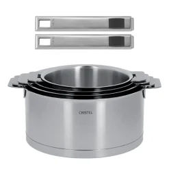 Lot de 4 Casseroles STRATE + 2 poignées STRATE amovibles OFFERTES - CRISTEL