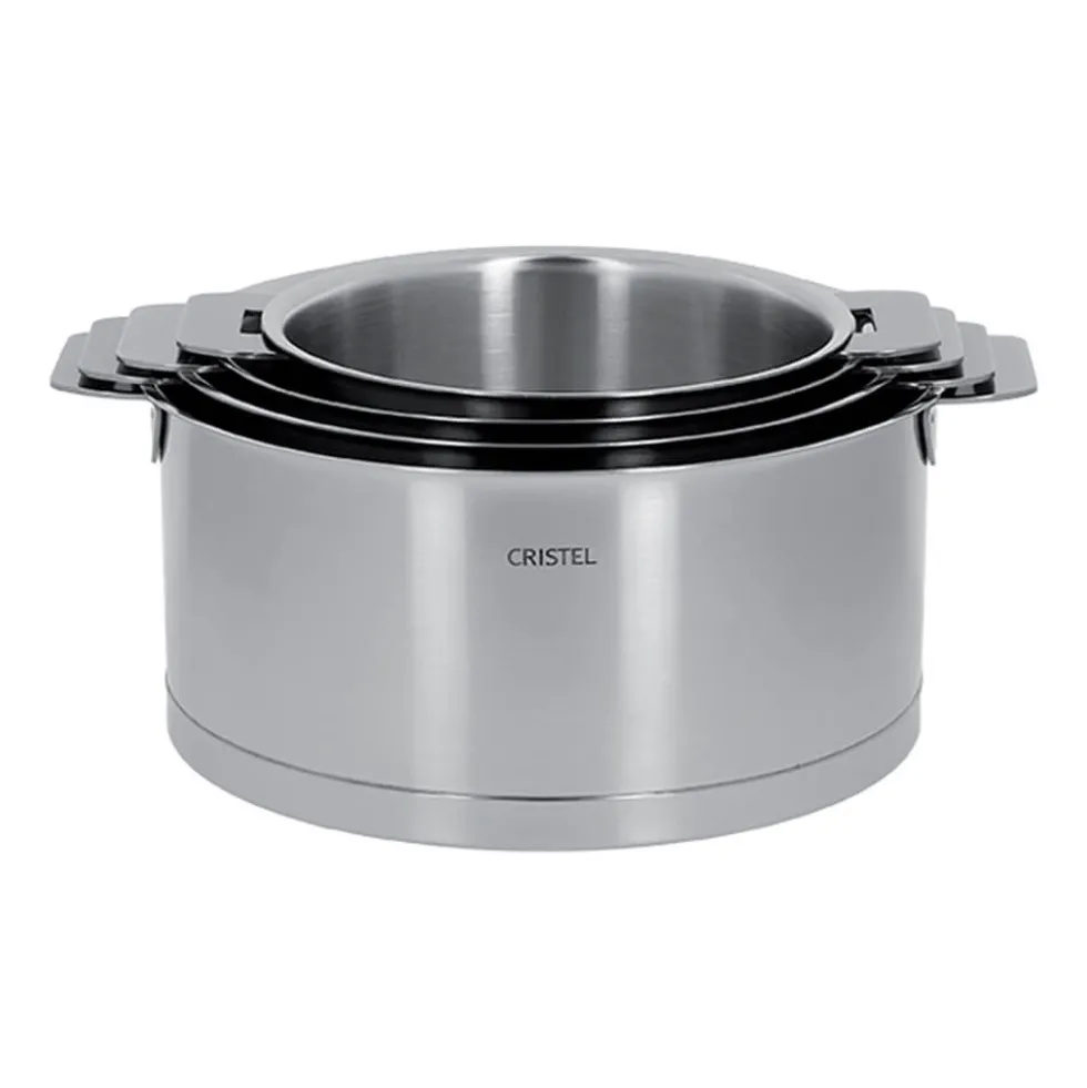 Lot de 4 Casseroles STRATE poignée amovible - CRISTEL
