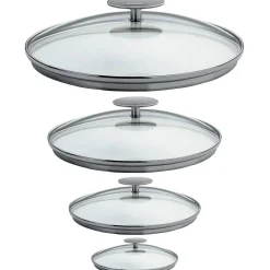 Lot de 4 Couvercles en verre bombé Platine - CRISTEL