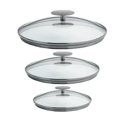 Lot de 3 Couvercles en verre bombé Platine - CRISTEL