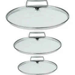 Lot de 3 Couvercles en verre bombé Castel'Pro - CRISTEL