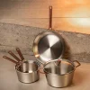 Lot de 3 couvercles en verre bombé bouton cuivré - CRISTEL