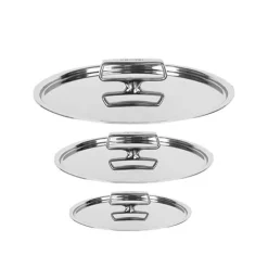 Lot de 3 Couvercles inox brillant Castel'Pro - CRISTEL