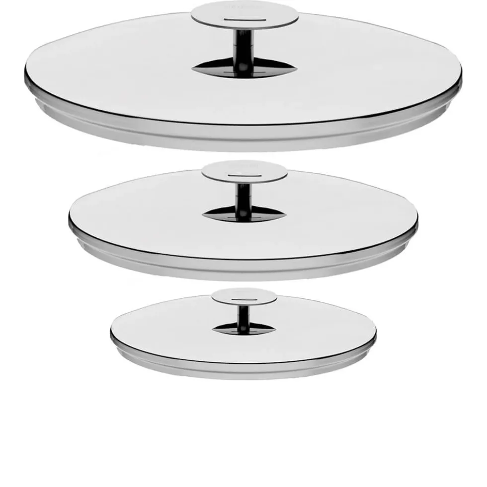 Lot de 3 Couvercles inox Graphite - CRISTEL