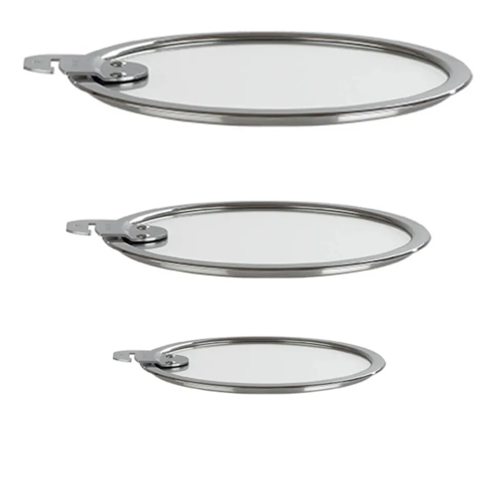 Lot de 3 Couvercles STRATE poignée amovible - CRISTEL