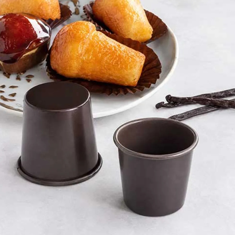 Lot de 6 moules à Dariole et Baba anti-adhérents - GOBEL