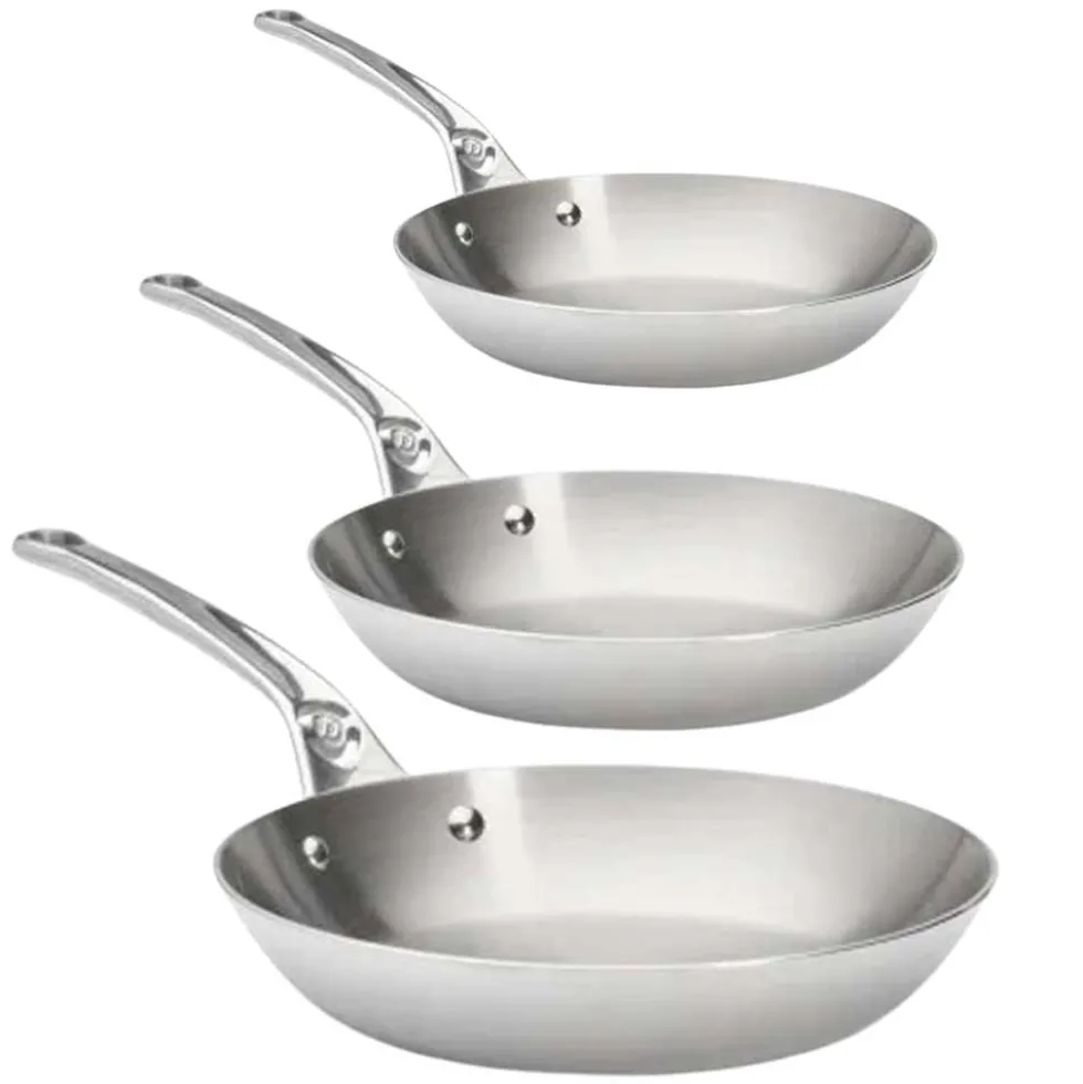 Lot de 3 Poêles Affinity Inox - de BUYER