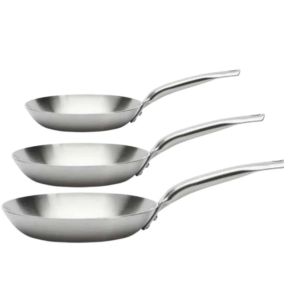 Lot de 3 Poêles Alchimy Inox - de BUYER