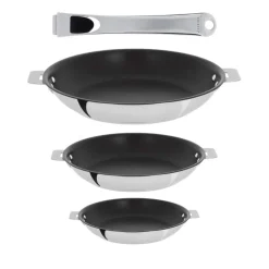 Lot de 3 Poêles antiadhérent Casteline poignée amovible OFFERTE - CRISTEL