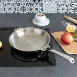Lot de 2 Poêles inox Casteline poignée amovible INCLUSE - CRISTEL