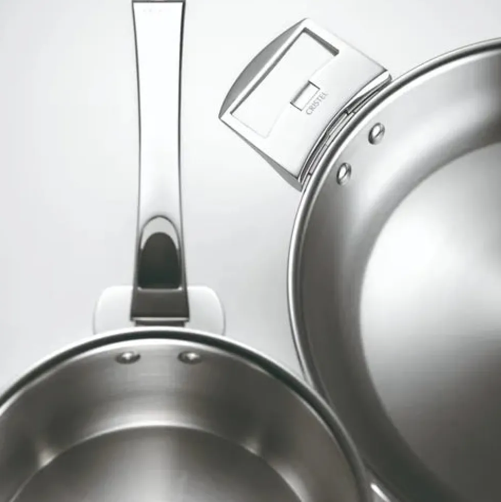 Lot de 3 Poêles inox Casteline poignée amovible OFFERTE - CRISTEL