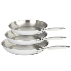 Lot de 3 poêles Inox Ultraply CASTEL'PRO - CRISTEL