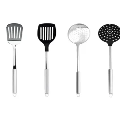Lot de 4 ustensiles de cuisine inox et nylon - CRISTEL