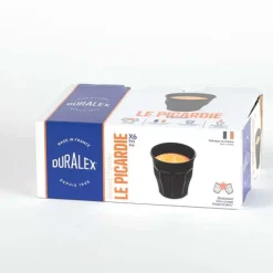 Lot de 6 verres noir 9 cl - PICARDIE - DURALEX
