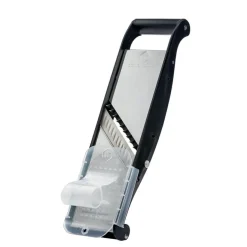 Mandoline inox Compact-PRO BASALTE 2 peignes effileurs (4 & 10 mm) - Louis Tellier