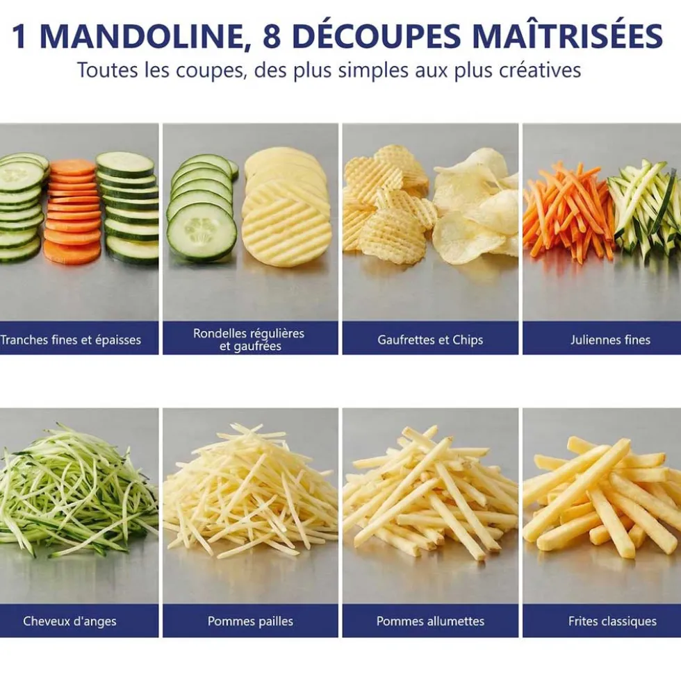 Mandoline Inox Professionnelle avec Chariot 3 & 10 mm - Louis Tellier