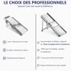 Mandoline inox professionnelle 3 et 10 mm avec chariot poignée bois - LOUIS TELLIER
