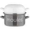Marmite à moules grise et couvercle blanc - BAUMALU