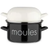 Marmite à moules noire et couvercle blanc - BAUMALU