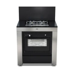 Meuble de Cuisson + Four Noir Inox - ENO