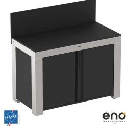 Meuble FELIX 120 cm Noir Inox - ENO