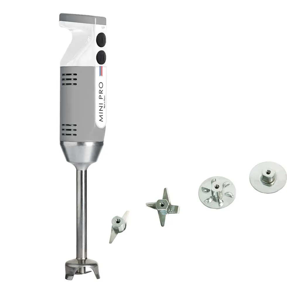 Mixeur plongeant polyvalent mini-pro Gris Blanc 4 couteaux - DYNAMIC