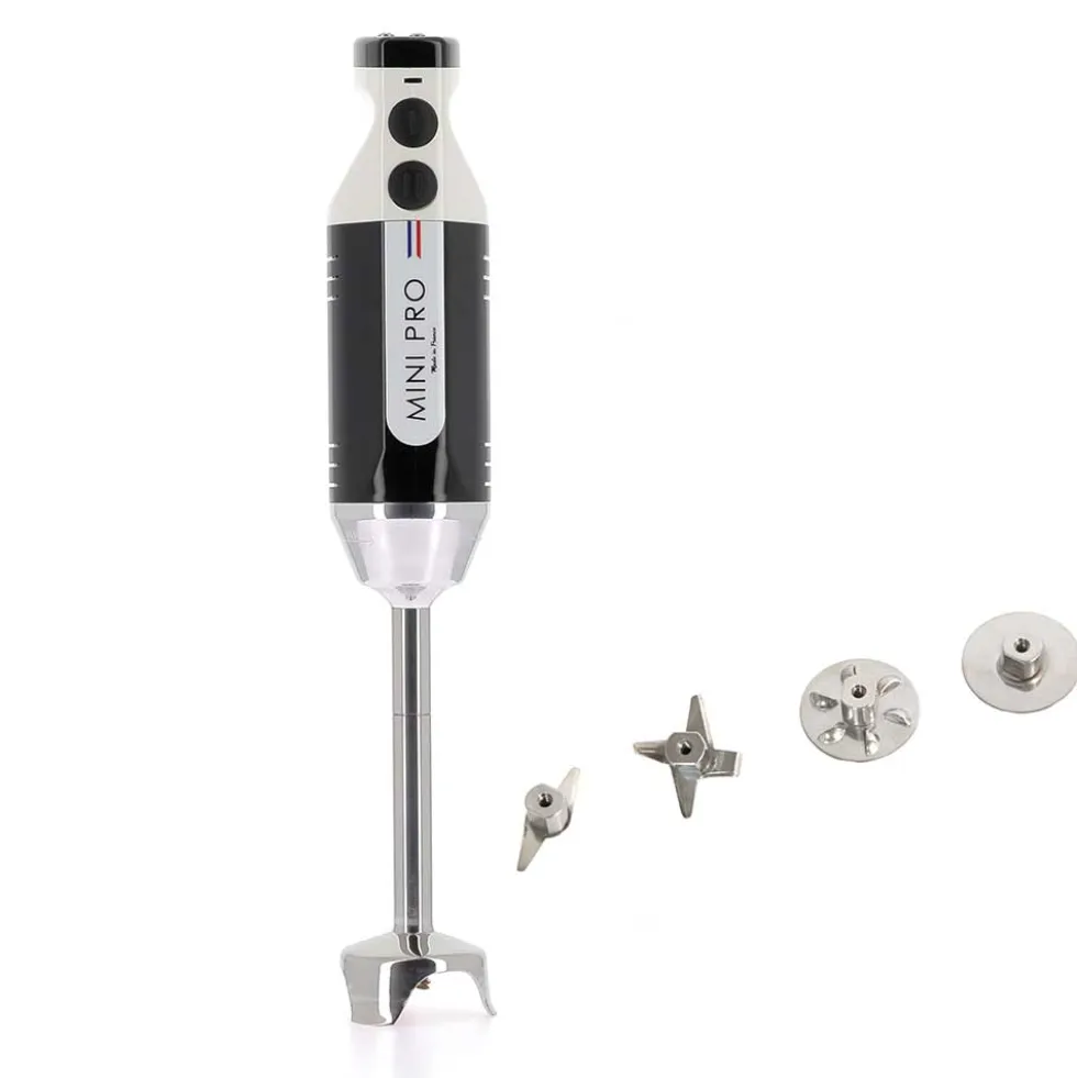 Mixeur plongeant polyvalent mini-pro Noir Blanc 4 couteaux - DYNAMIC