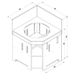 Module d’angle pour Kamado M & L Noir et Inox - ENO
