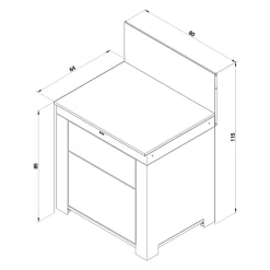 Module Plan de Travail 80 cm avec Tiroir Vert Sauge - ENO