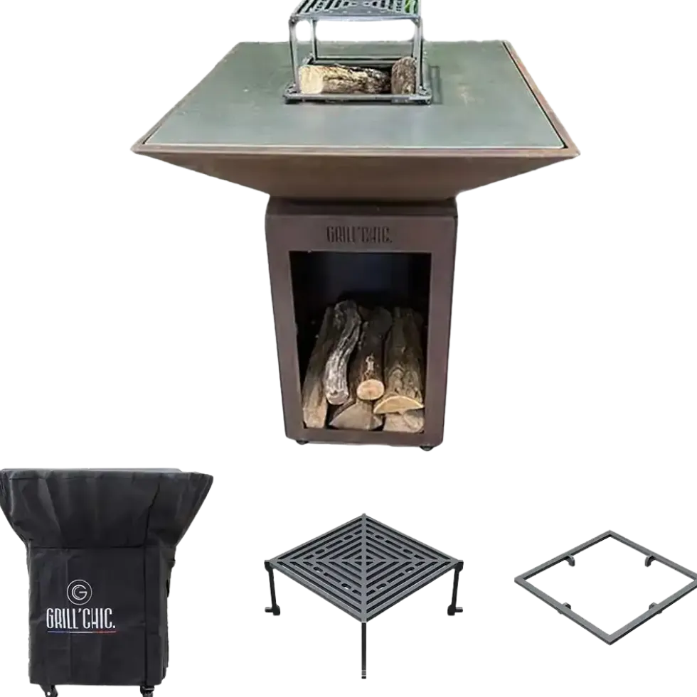 Pack Printemps Brasero Auvergnat Carré CORTEN - GRILL CHIC