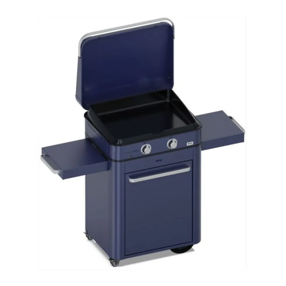 Plancha Gaz Enosign 65 sur Chariot Bleu Navy - ENO