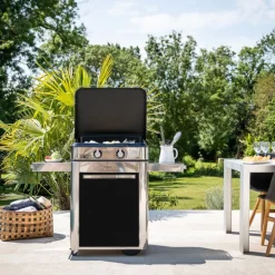 Plancha Gaz Enosign 65 sur Chariot Inox et noir - ENO