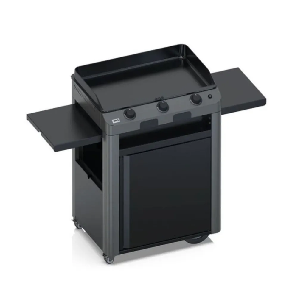 Plancha Gaz Fusion 75 sur Chariot Acier Gris Cargo - ENO