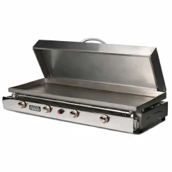 Plancha gaz inox LAGOA 4 feux Avec Couvercle - PLANCHA TONIO