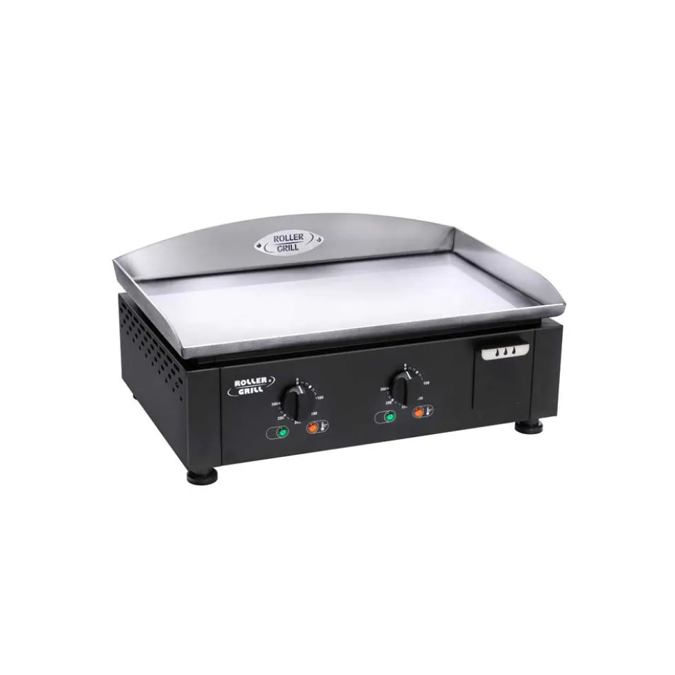 Plancha électrique plaque inox noir 2 résistances - ROLLER GRILL