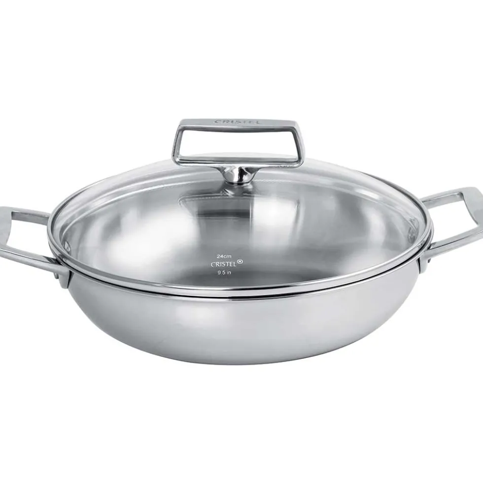 Plat Sautoir Inox Castel'Pro avec couvercle - CRISTEL