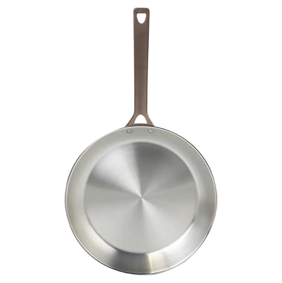 Poêle Inox Brossé Poignée Cuivrée - CRISTEL