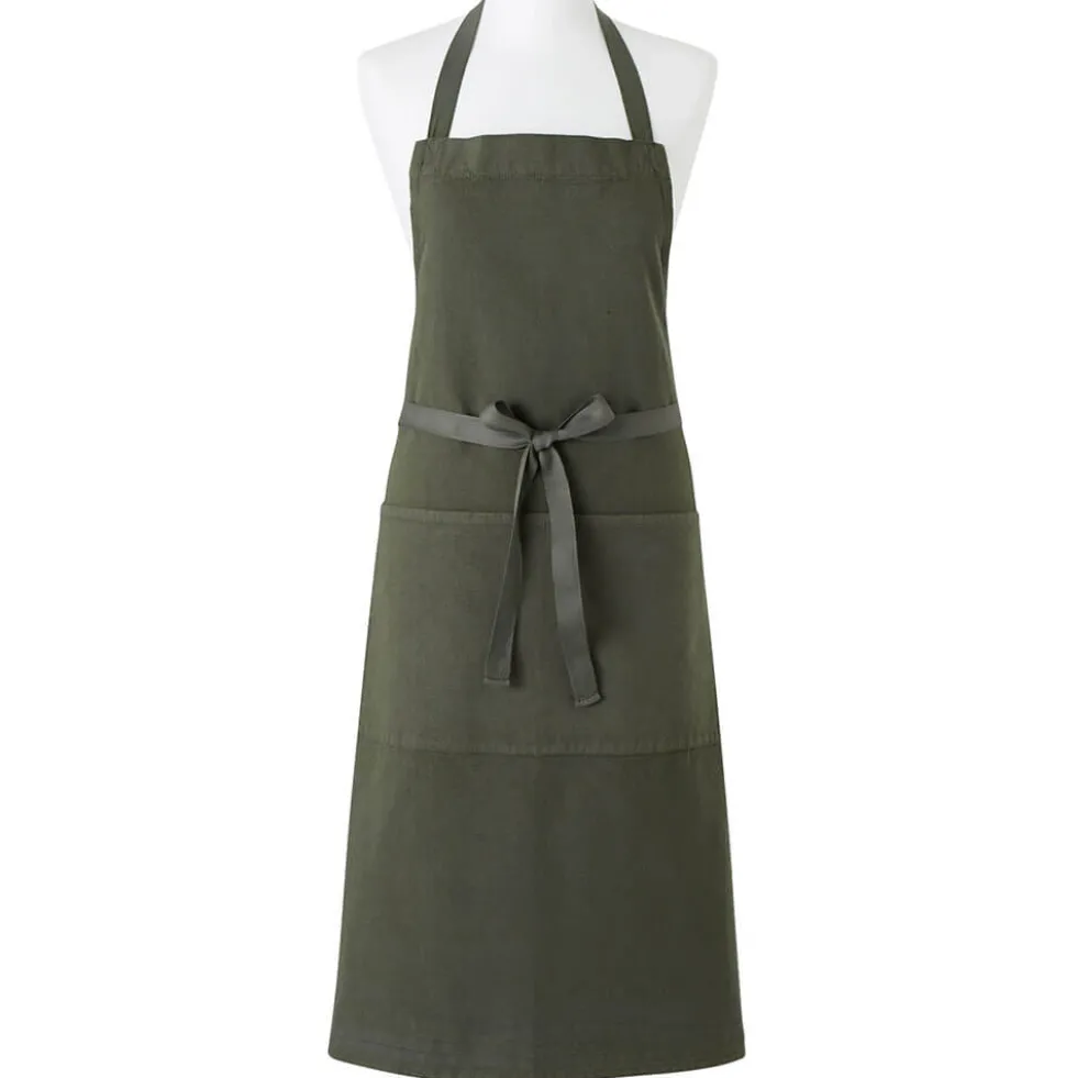 Tablier Coton Lin Fleuriste Vert Lierre 102 x 92 cm - Charvet Editions