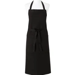 Tablier Coton Lin Maitre d'Hotel Noir 102 x 92 cm - Charvet Editions