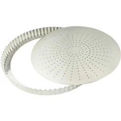 Tourtière cannelée perforée en fer blanc 28 cm - GOBEL