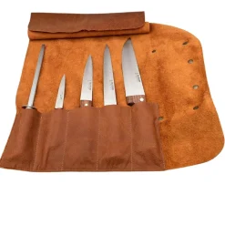 Trousse en cuir 5 couteaux - Au Nain