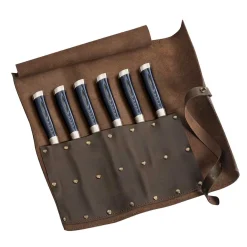Trousse en cuir et kit de 6 couteaux à steak ZEN - FISCHER