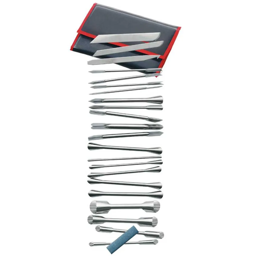 Trousse 22 outils de décor et pierre à aiguiser - LOUIS TELLIER