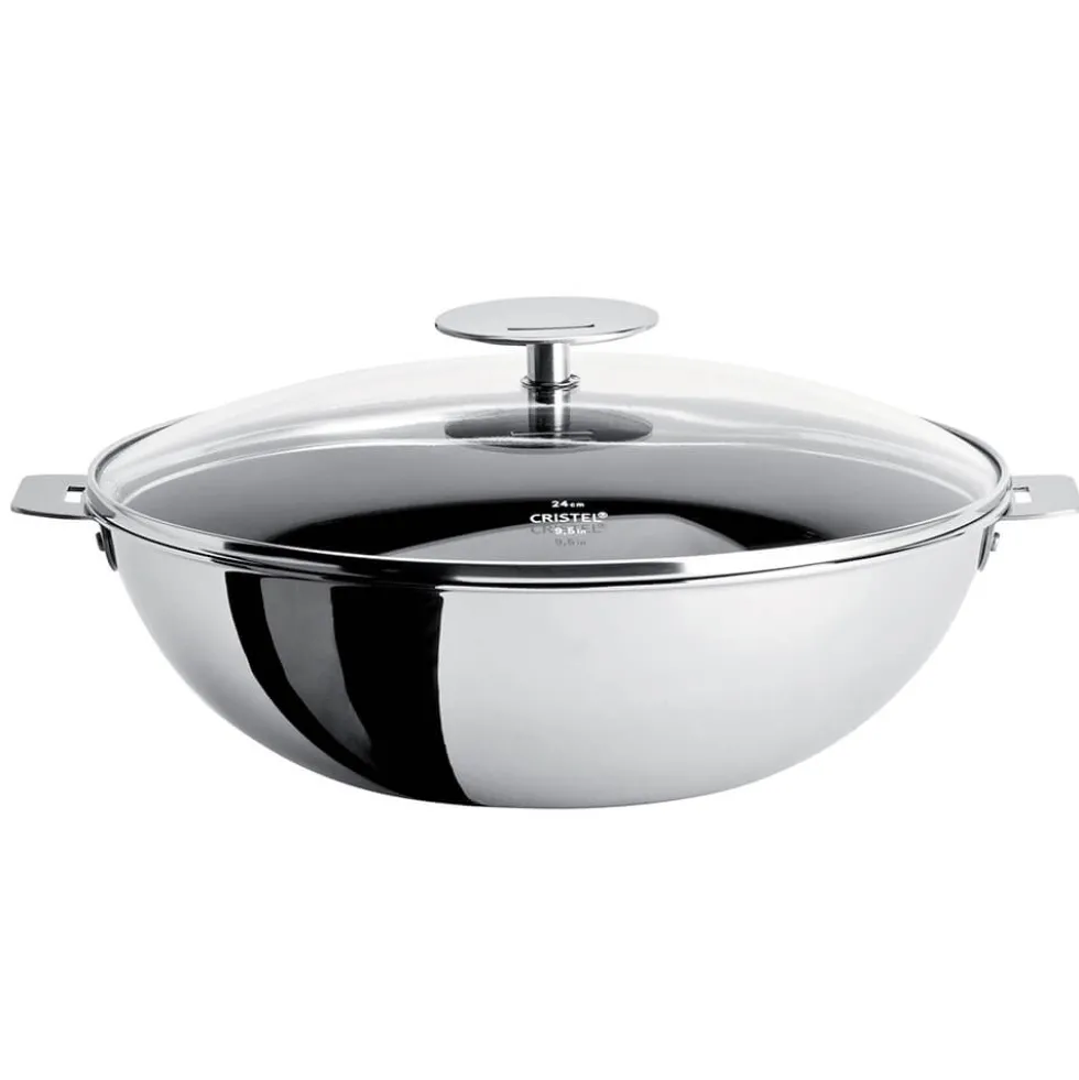 Wok inox Casteline poignée amovible - CRISTEL
